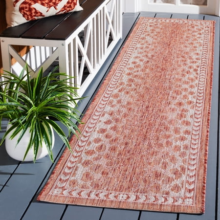 Safavieh Courtyard Regent Animal Indoor/Outdoor Runner Rug, Rust/Beige, 2'3" x 8'