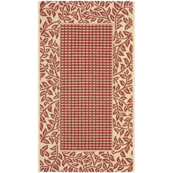 Safavieh Courtyard Regent Oriental Indoor/Outdoor Area Rug, Red/Natural, 2' x 3'7"