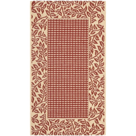 Safavieh Courtyard Regent Oriental Indoor/Outdoor Area Rug, Red/Natural, 2' x 3'7"