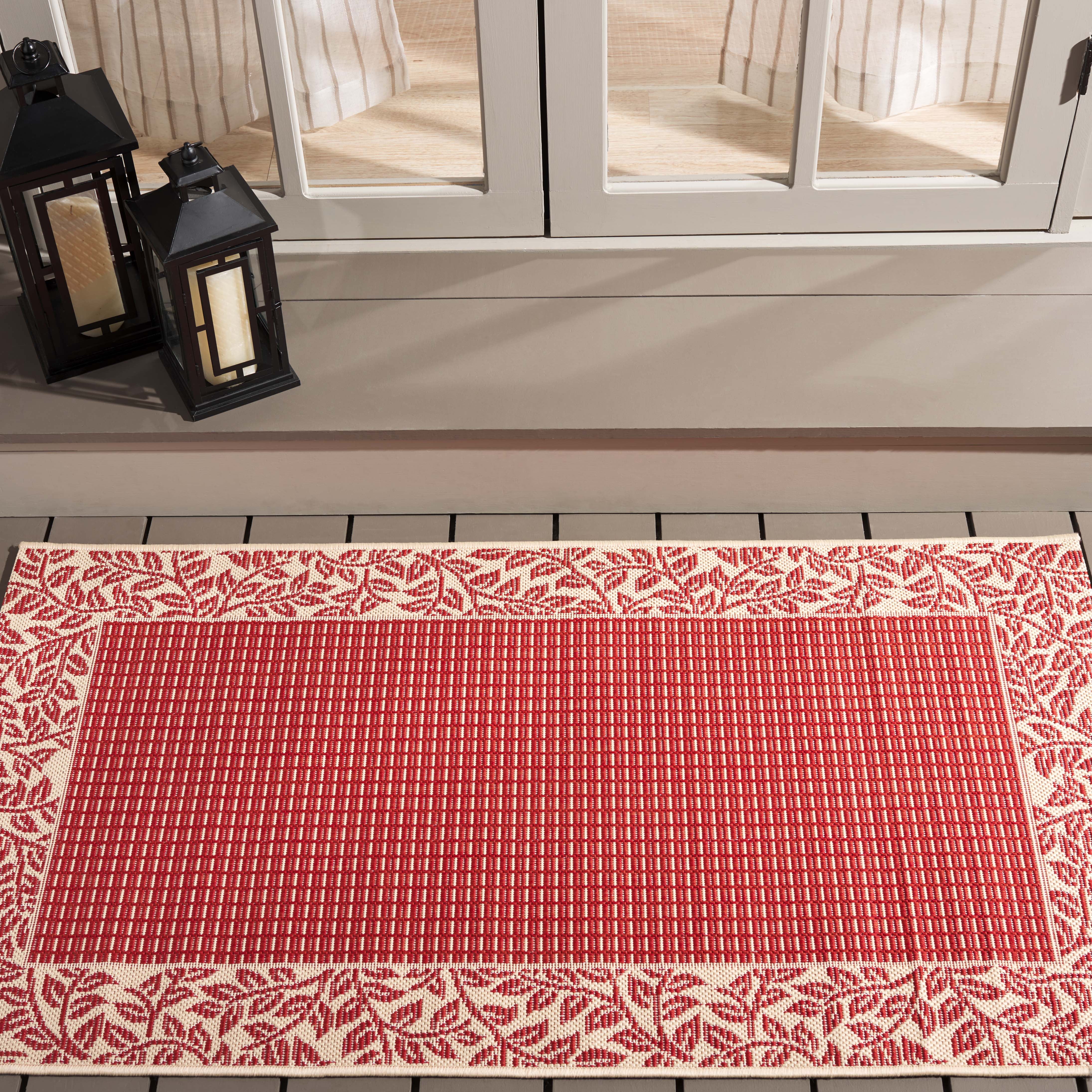 Regent Rugs Safavieh Courtyard Regent Oriental Indoor/Outdoor Area Rug, Red/Natural ...