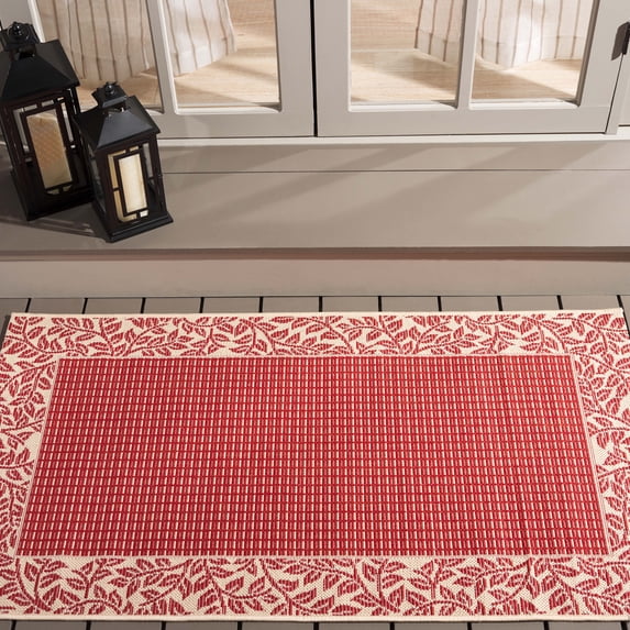 Safavieh Courtyard Regent Oriental Indoor/Outdoor Area Rug, Red/Natural, 2' x 3'7"