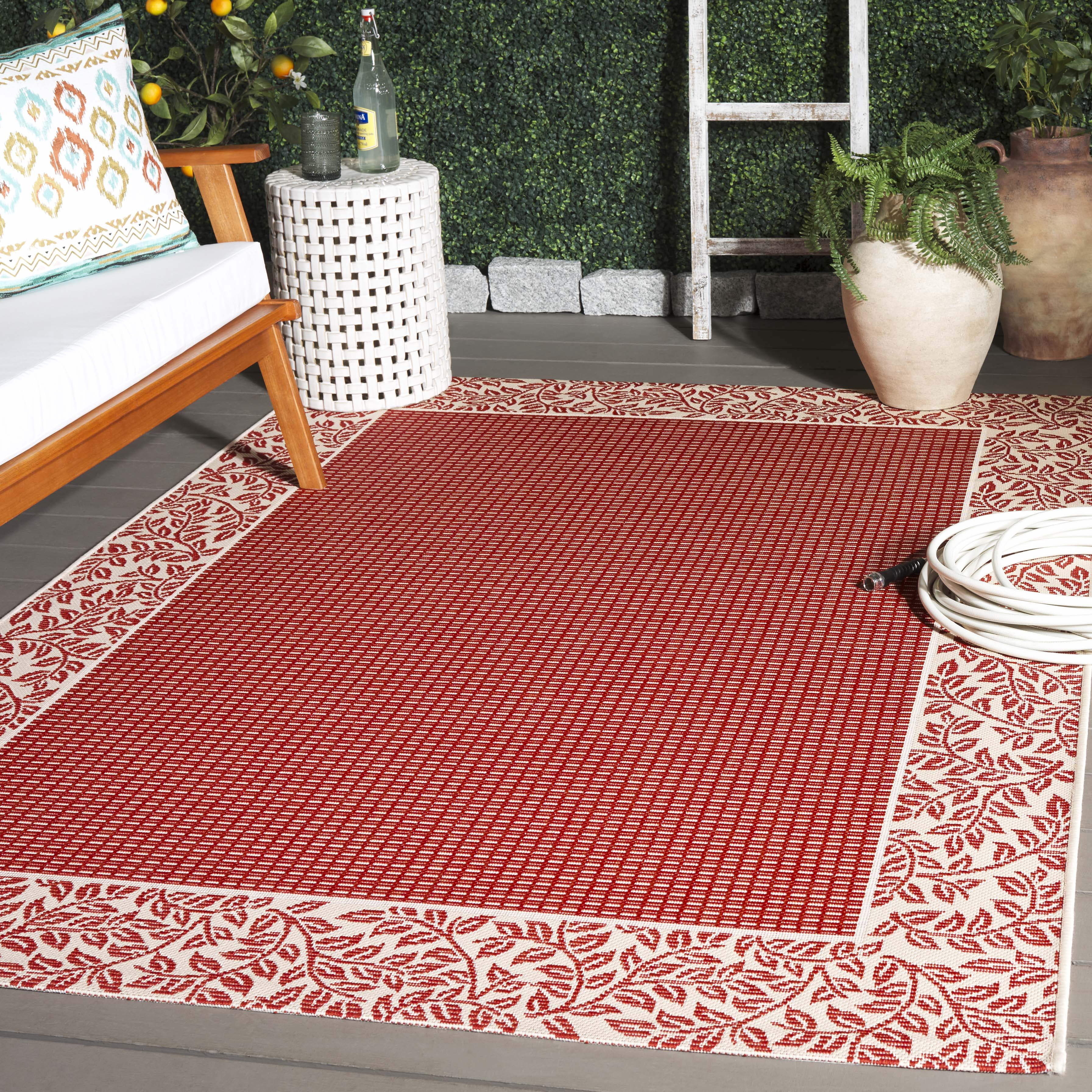Regent Rugs Safavieh Courtyard Regent Oriental Indoor/Outdoor Area Rug, Red/Natural ...