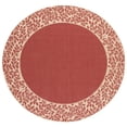 thumbnail image 1 of Safavieh Courtyard Regent Oriental Indoor/Outdoor Area Rug, Red/Natural, 6'7" x 6'7" Round, 1 of 13