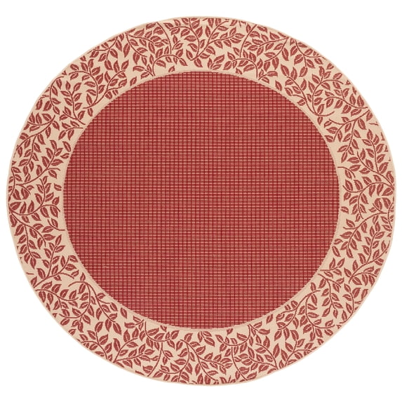 Safavieh Courtyard Regent Oriental Indoor/Outdoor Area Rug, Red/Natural, 6'7" x 6'7" Round