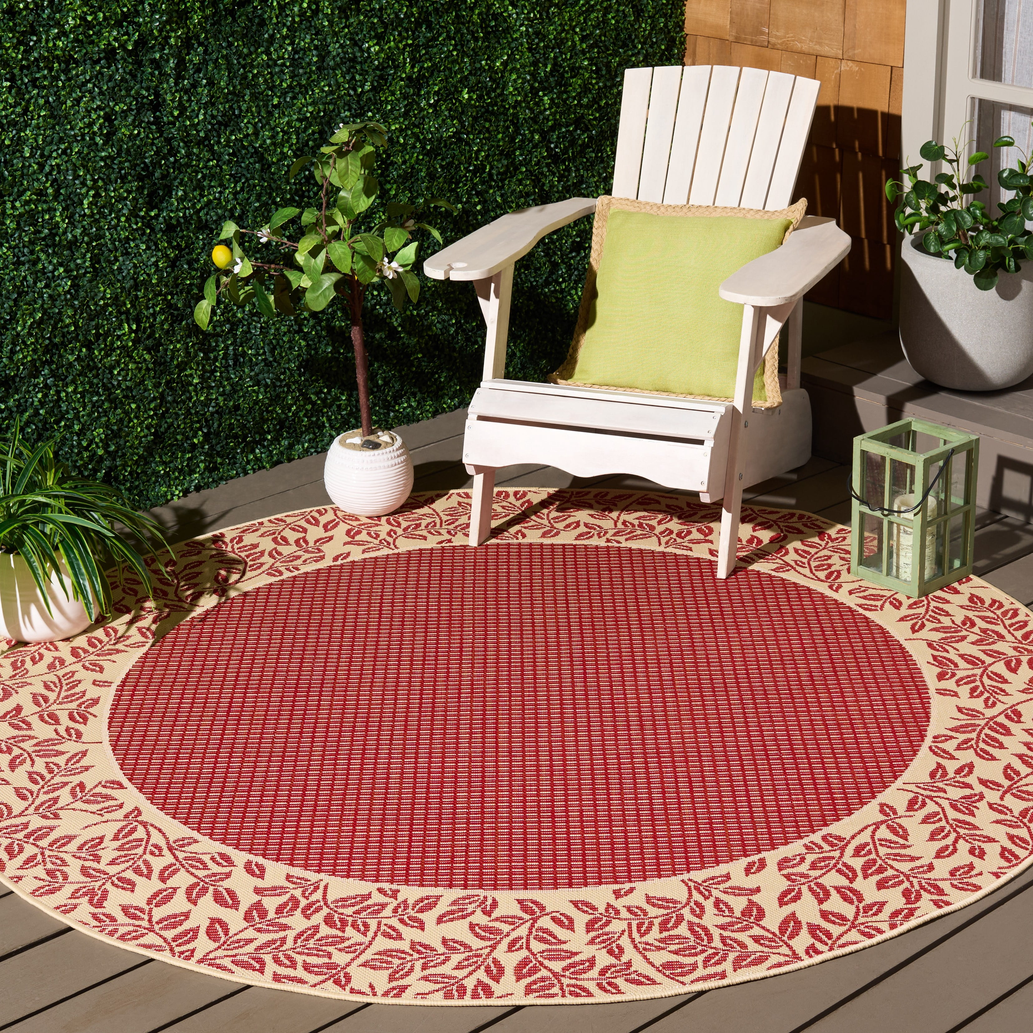 Regent Rugs Safavieh Courtyard Regent Oriental Indoor/Outdoor Area Rug, Red/Natural ...