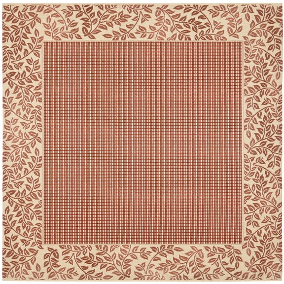 Safavieh Courtyard Regent Oriental Indoor/Outdoor Area Rug, Red/Natural, 6'7" x 6'7" Square