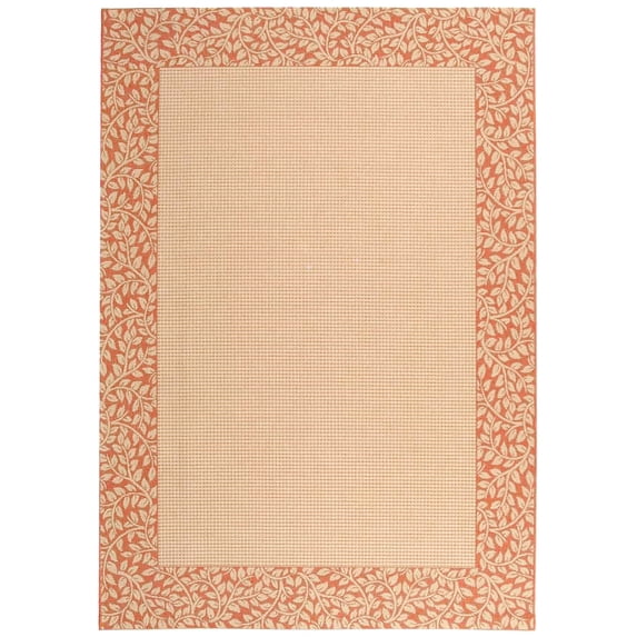 Safavieh Courtyard Regent Oriental Indoor/Outdoor Area Rug, Natural/Terracotta, 6'7" x 9'6"