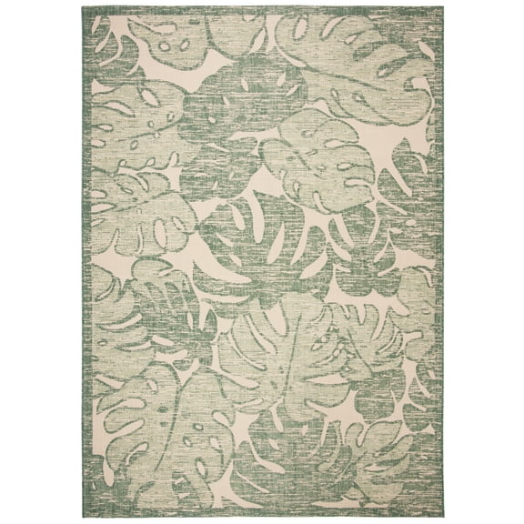 Safavieh Courtyard Ivy Botanical Indoor/Outdoor Area Rug, Beige/Green, 9' x 12'