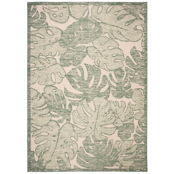 Safavieh Courtyard Ivy Botanical Indoor/Outdoor Area Rug, Beige/Green, 9' x 12'