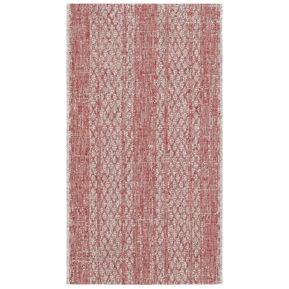 SAFAVIEH Courtyard Robert Striped Indoor/Outdoor Area Rug, 2' x 3'7", Light Beige/Terracotta