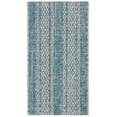 thumbnail image 1 of SAFAVIEH Courtyard Robert Striped Indoor/Outdoor Area Rug, 2' x 3'7", Light Grey/Teal, 1 of 10