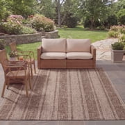 Safavieh Courtyard Robert Striped Indoor/Outdoor Area Rug, Light Beige/Light Brown, 5'3" x 7'7"
