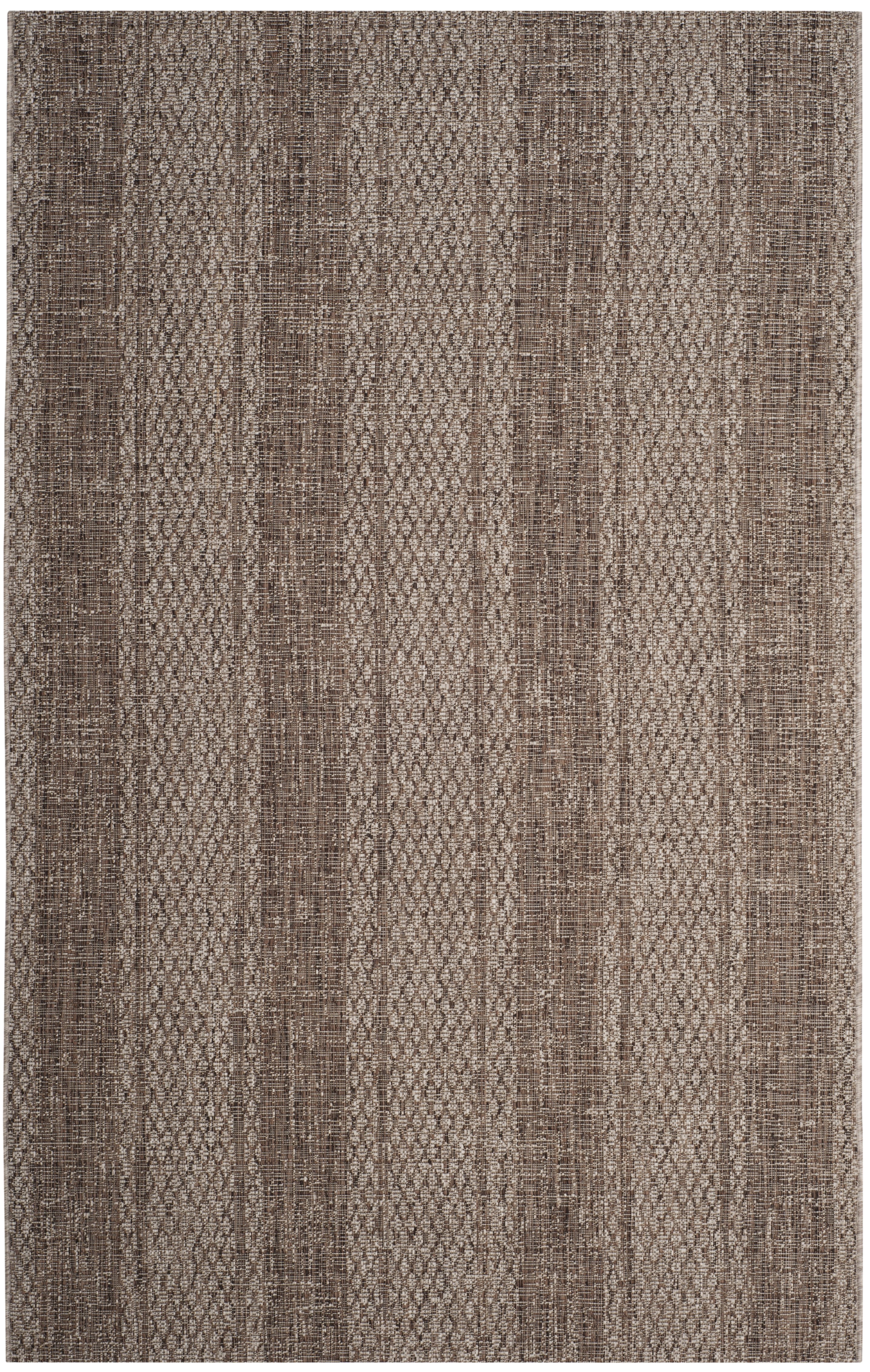 SAFAVIEH Courtyard Robert Striped Indoor/Outdoor Area Rug, 5'3" x 7'7", Light Beige/Light Brown