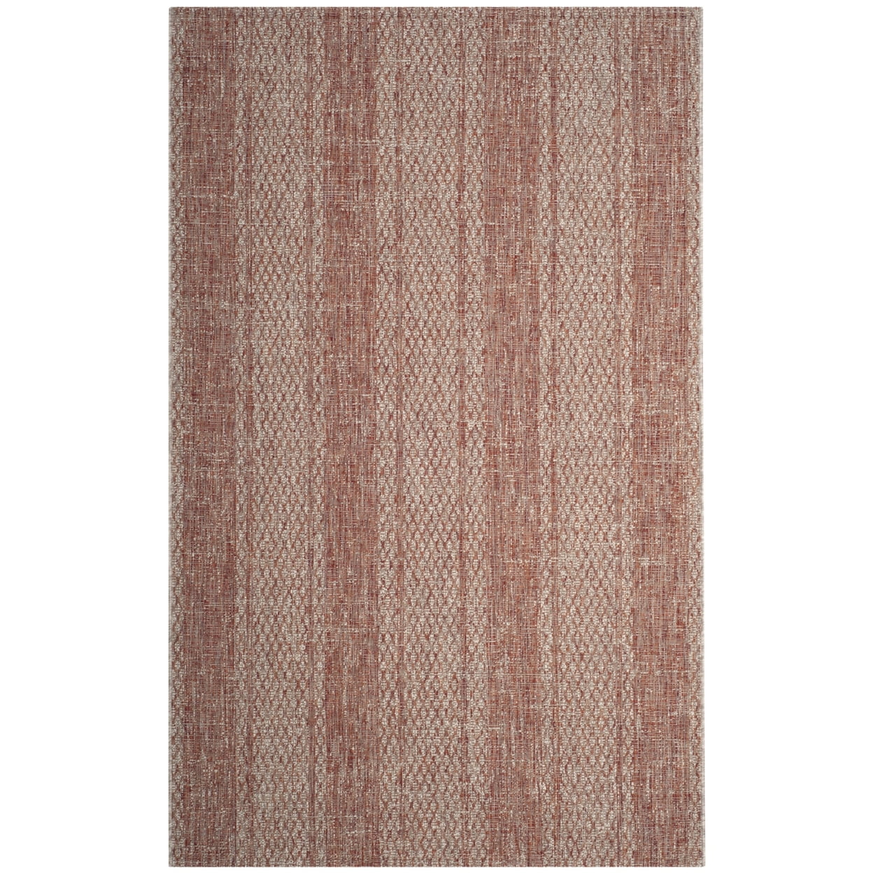 Light Beige and Terracotta Synthetic Outdoor Area Rug
