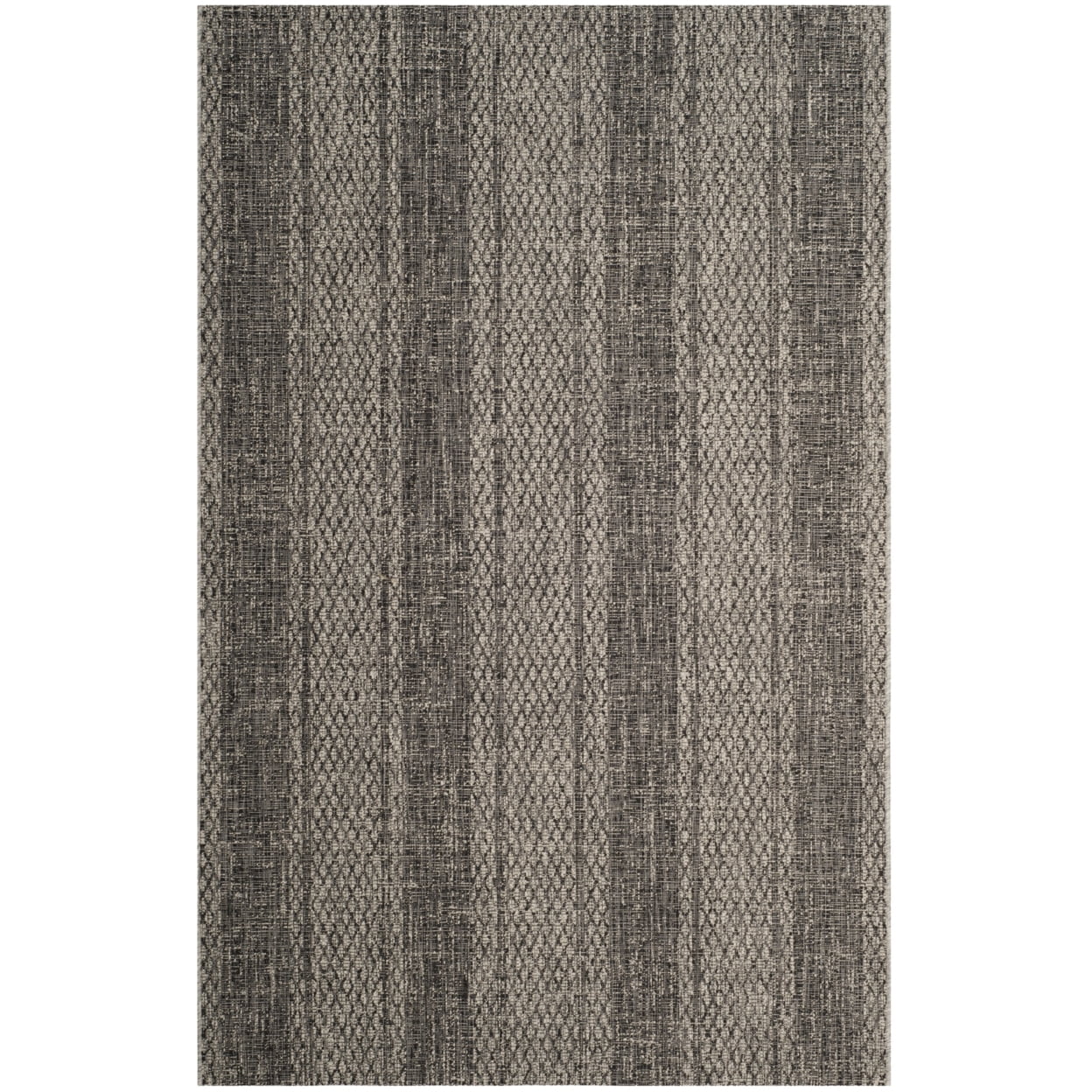 Courtyard CY8736 Power Loomed Indoor and Outdoor Area Rug - Light Grey/Black - 5'3"x7'7" - Safavieh