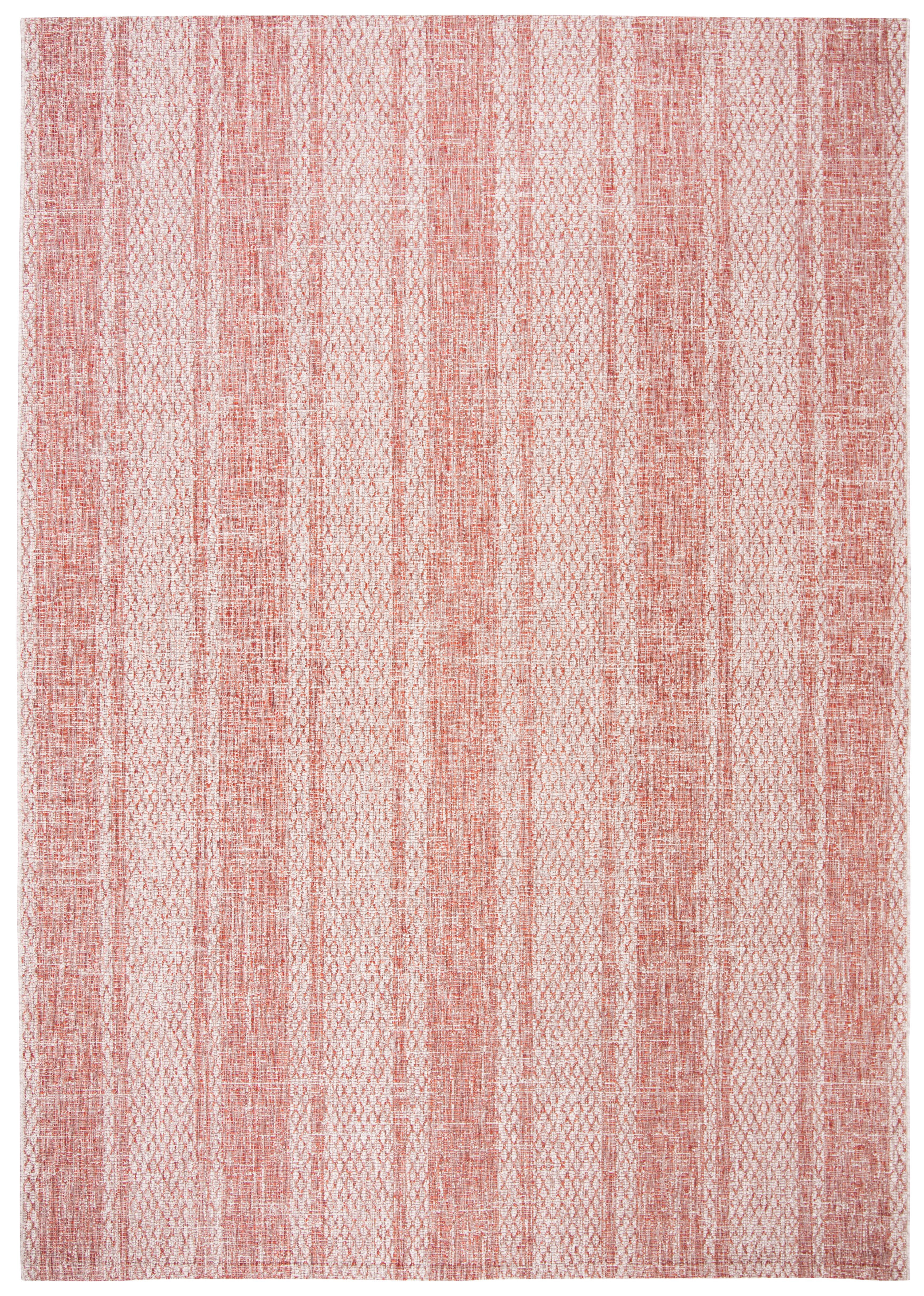 SAFAVIEH Courtyard Robert Striped Indoor/Outdoor Area Rug, 8' x 11', Light Beige/Terracotta