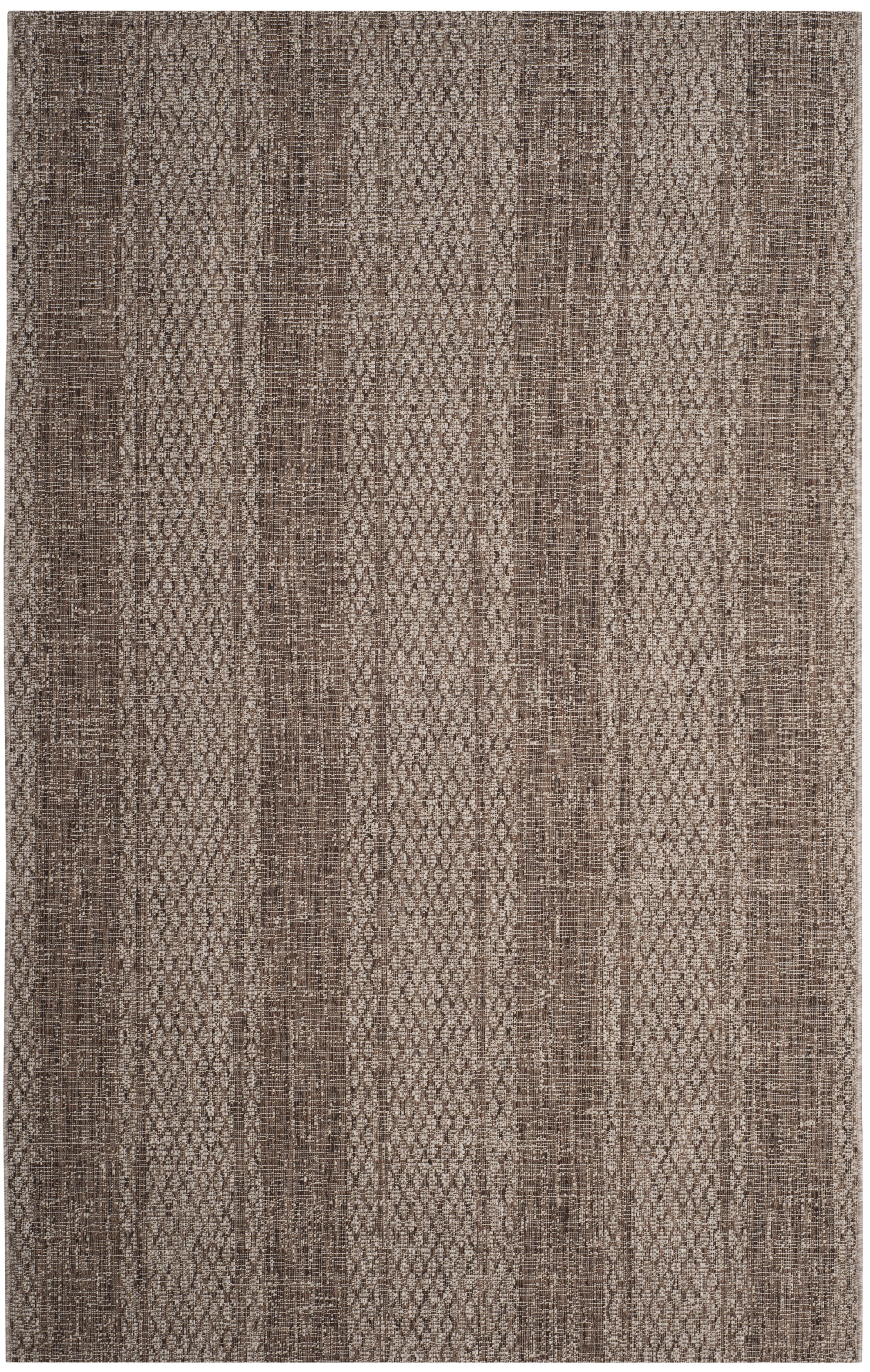 Light Beige and Brown Rectangular Synthetic Outdoor Rug