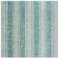 thumbnail image 1 of SAFAVIEH Courtyard Robert Striped Indoor/Outdoor Area Rug, Light Grey/Teal, 4' x 4' Square, 1 of 10