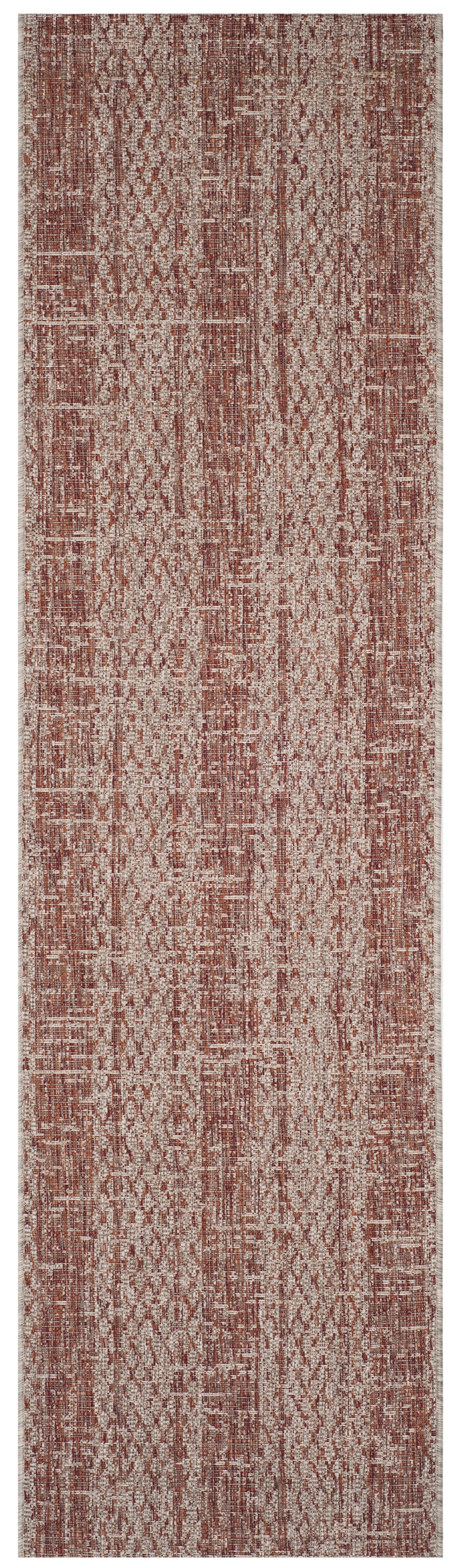 SAFAVIEH Courtyard Robert Striped Indoor/Outdoor Runner Rug, Light Beige/Terracotta, 2'3" x 10'