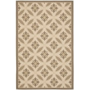 Safavieh Courtyard Rose Geometric Indoor/Outdoor Area Rug, Dark Beige/Beige, 4' x 5'7"