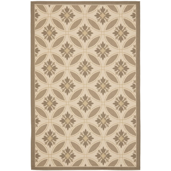 Safavieh Courtyard Rose Geometric Indoor/Outdoor Area Rug, Dark Beige/Beige, 4' x 5'7"