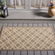 Safavieh Courtyard Rose Geometric Indoor/Outdoor Area Rug, Dark Beige/Beige, 4' x 5'7"