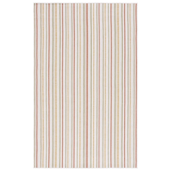 Safavieh Courtyard Roslyn Striped Indoor/Outdoor Area Rug, Beige/Rust Yellow, 5'3" x 7'7"