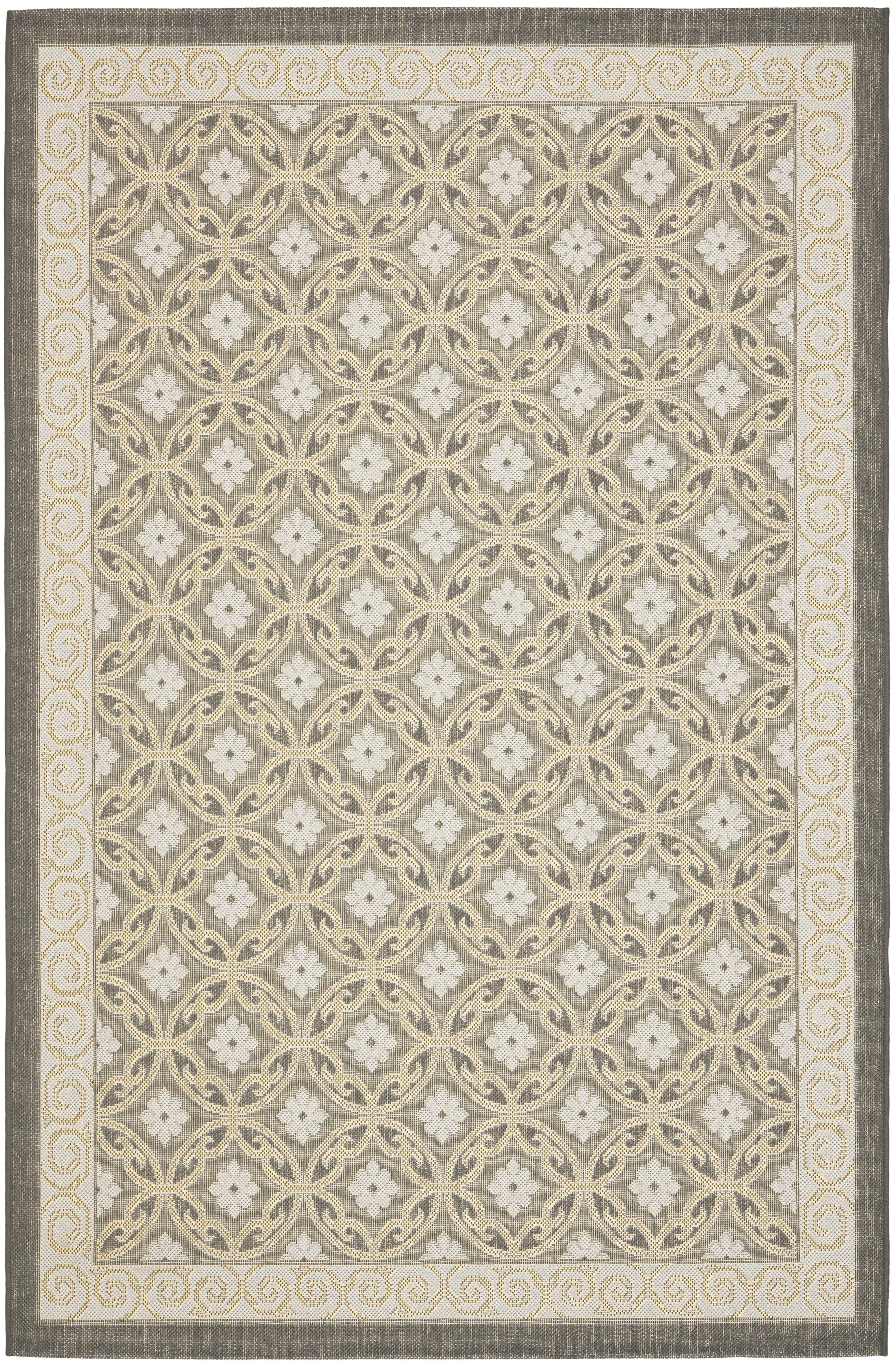 Safavieh Courtyard Rowan Geometric Indoor/Outdoor Area Rug, Anthracite/Light Gray, 6'7" x 9'6"