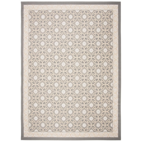 Safavieh Courtyard Rowan Geometric Indoor/Outdoor Area Rug, Anthracite/Light Gray, 8' x 11'
