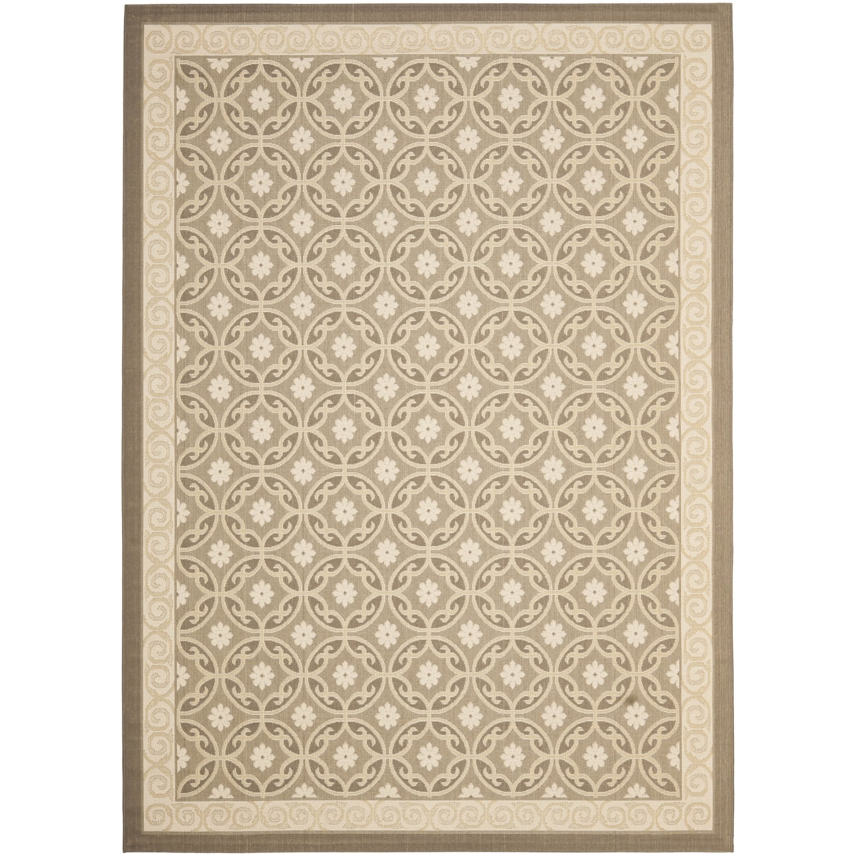 Courtyard Elegance Beige & Yellow Synthetic 8' x 11' Area Rug