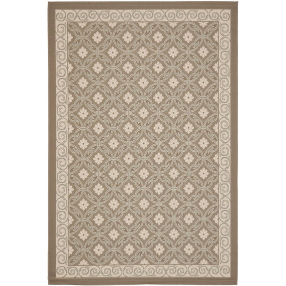 Safavieh Courtyard Rowan Geometric Indoor/Outdoor Area Rug, Dark Beige/Beige, 6'7" x 9'6"