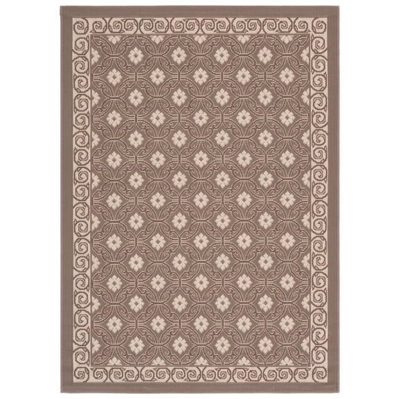 Safavieh Courtyard Rowan Geometric Indoor/Outdoor Area Rug, Light Brown/Beige, 4' x 5'7"