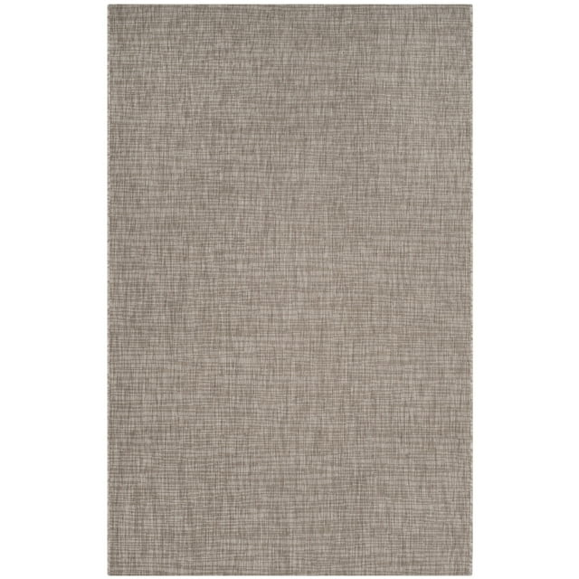 SAFAVIEH Courtyard Samson Solid Indoor/Outdoor Area Rug, 4' x 5'7", Light Brown