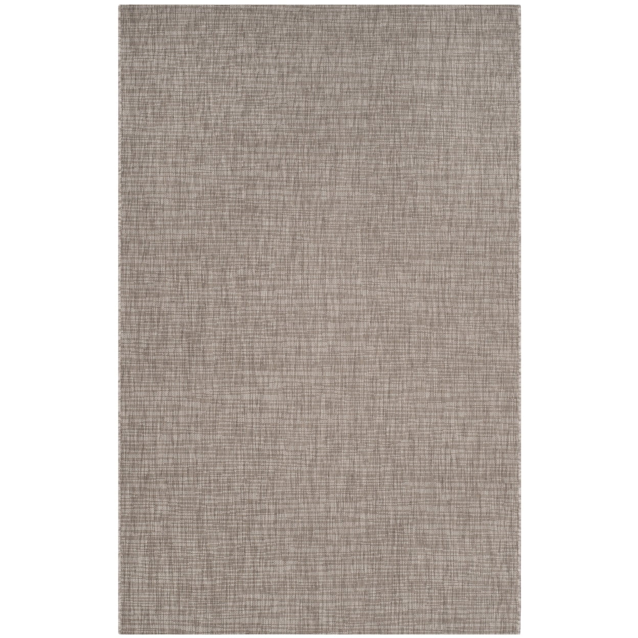 Round Gray Synthetic Easy Care Stain-Resistant Rug