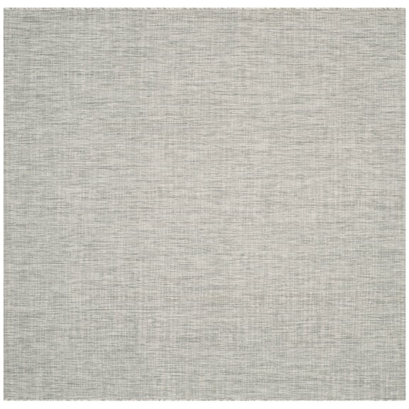 SAFAVIEH Courtyard Samson Solid Indoor/Outdoor Area Rug, 6'7" x 6'7" Square, Grey/Turquoise