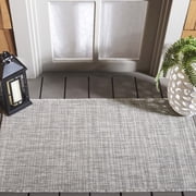SAFAVIEH Courtyard Samson Solid Indoor/Outdoor Area Rug, Grey/Turquoise, 2' x 3'7"