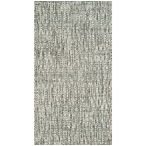 SAFAVIEH Courtyard Samson Solid Indoor/Outdoor Area Rug, Grey/Turquoise, 2' x 3'7"