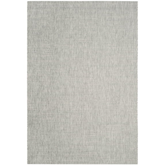 SAFAVIEH Courtyard Samson Solid Indoor/Outdoor Area Rug, Grey/Turquoise, 6'7" x 9'6"