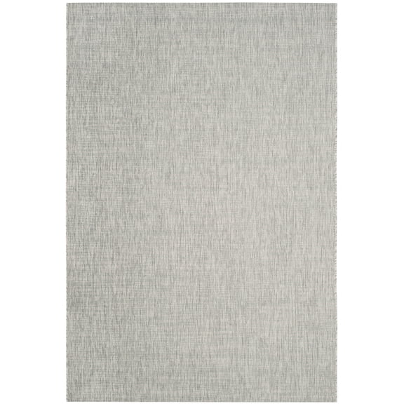 SAFAVIEH Courtyard Samson Solid Indoor/Outdoor Area Rug, Grey/Turquoise, 6'7" x 9'6"