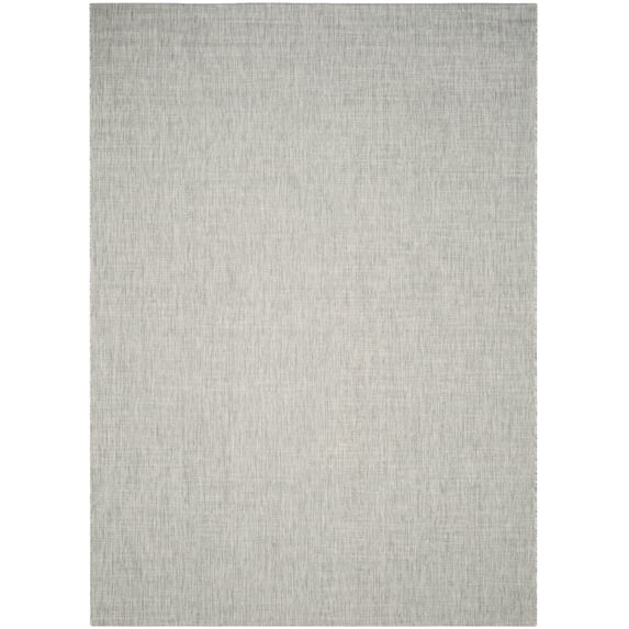 SAFAVIEH Courtyard Samson Solid Indoor/Outdoor Area Rug, Grey/Turquoise, 8' x 11'