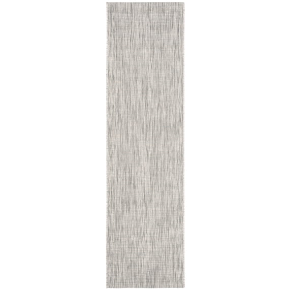 SAFAVIEH Courtyard Samson Solid Indoor/Outdoor Runner Rug, Grey/Turquoise, 2'3" x 10'