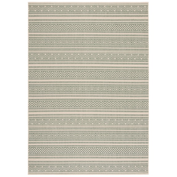 Safavieh Courtyard Seanna Striped Indoor/Outdoor Area Rug, Beige/Dark Green, 8' x 10'