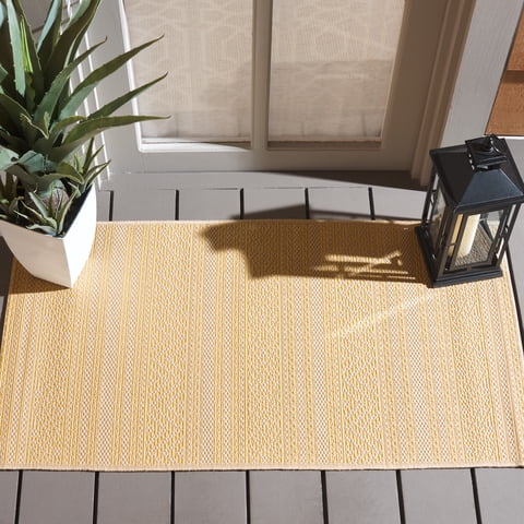 Safavieh Courtyard Seanna Striped Indoor/Outdoor Area Rug, Beige/Gold, 2' x 3'7"