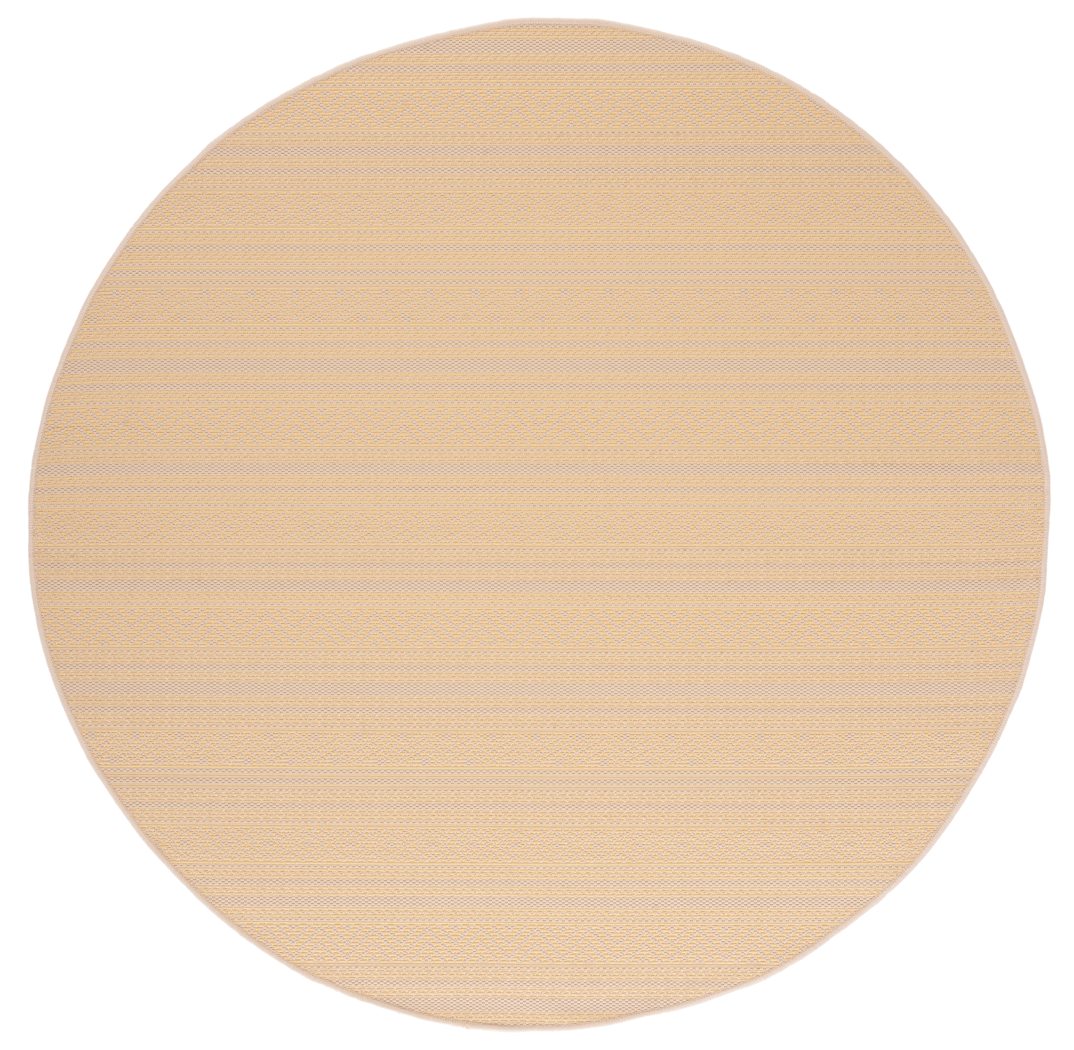 Safavieh Courtyard Seanna Striped Indoor/Outdoor Area Rug, Beige/Gold, 6'7" x 6'7" Round