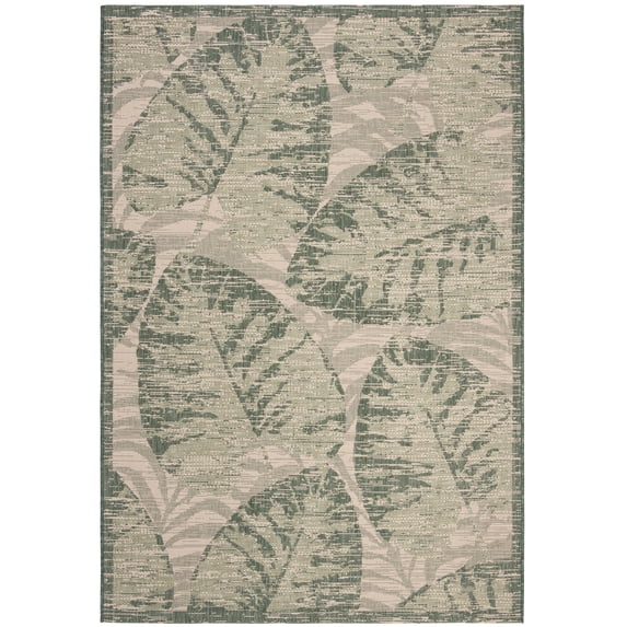 Safavieh Courtyard Seymor Botanical Indoor/Outdoor Area Rug, Beige/Green, 4' x 5'7"