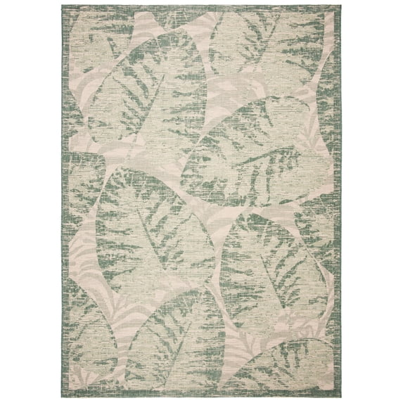 Safavieh Courtyard Seymor Botanical Indoor/Outdoor Area Rug, Beige/Green, 9' x 12'