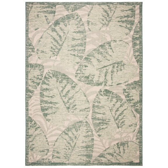 Safavieh Courtyard Seymor Botanical Indoor/Outdoor Area Rug, Beige/Green, 9' x 12'