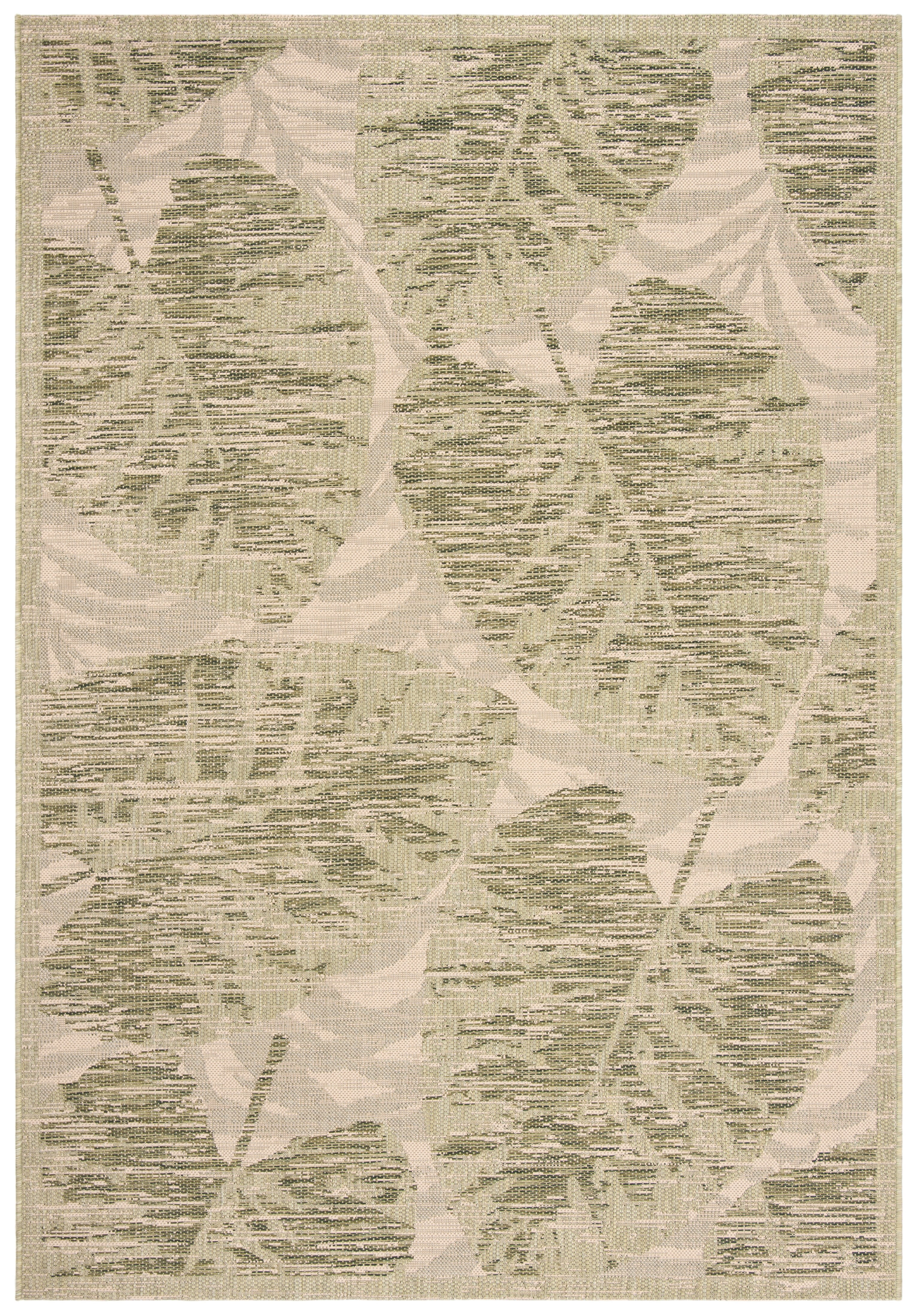Safavieh Courtyard Seymor Botanical Indoor/Outdoor Area Rug, Green/Beige, 5'3" x 7'7"