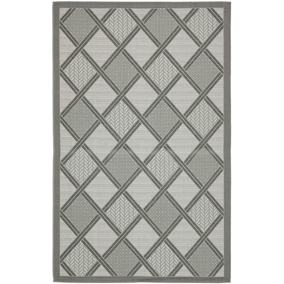 Safavieh Courtyard Shawn Geometric Indoor/Outdoor Area Rug, Anthracite/Light Gray, 6'7" x 9'6"