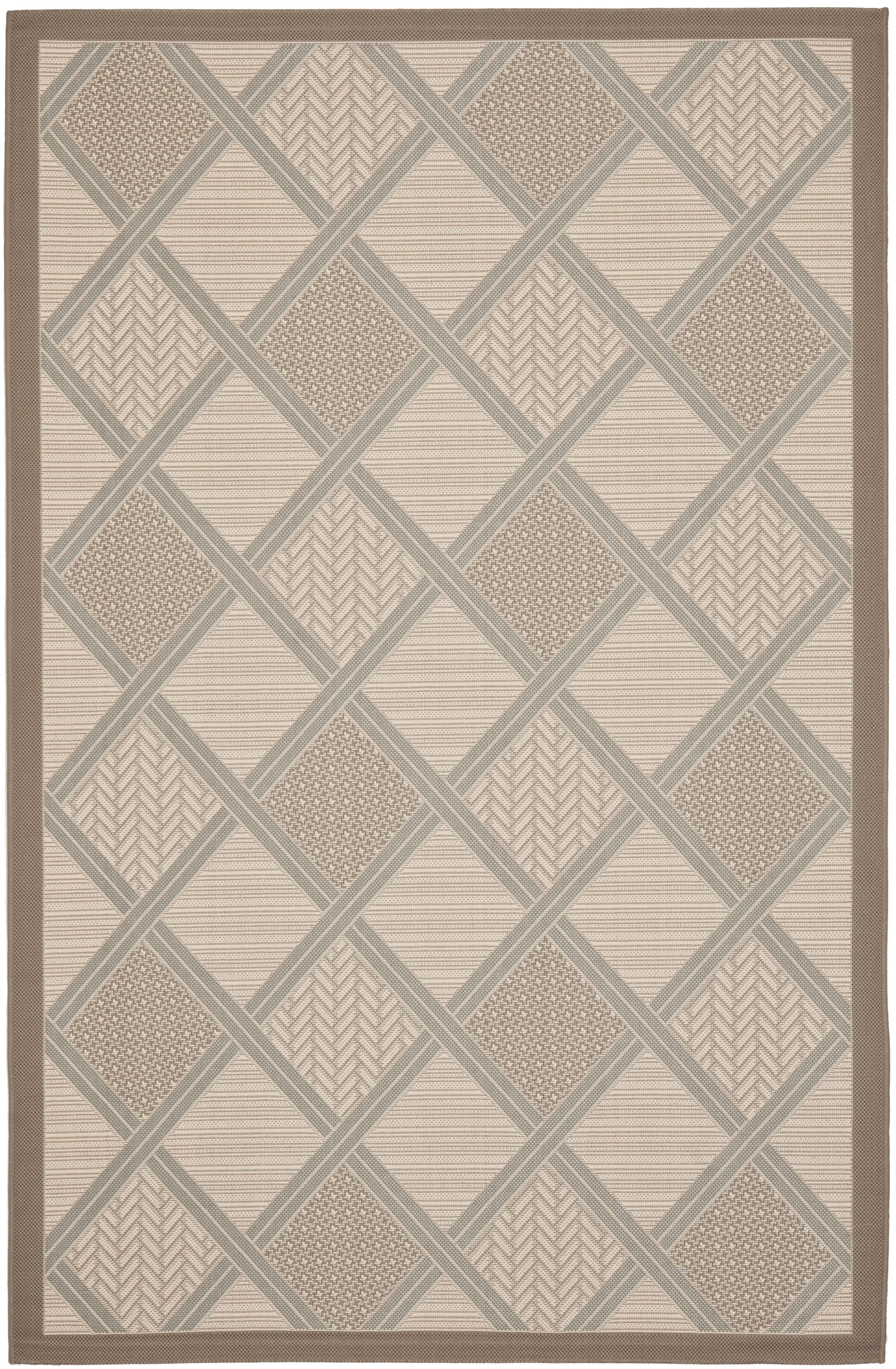 Safavieh Courtyard Shawn Geometric Indoor/Outdoor Area Rug, Beige/Dark Beige, 4' x 5'7"